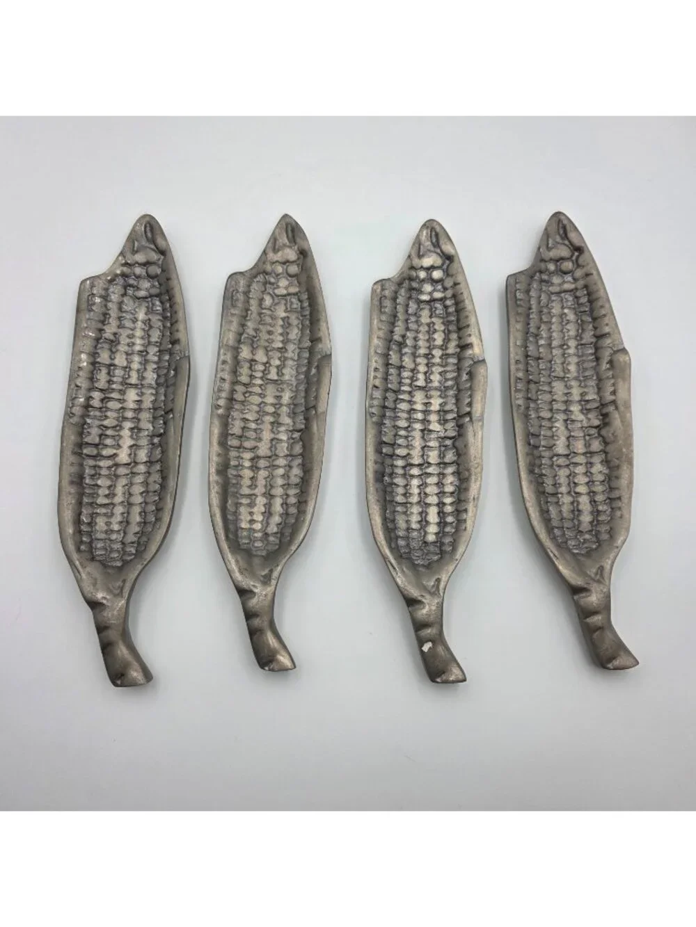Vintage Cast Aluminum Corn on Cob Trays Set of 4 Fish Shape Serving Dishes